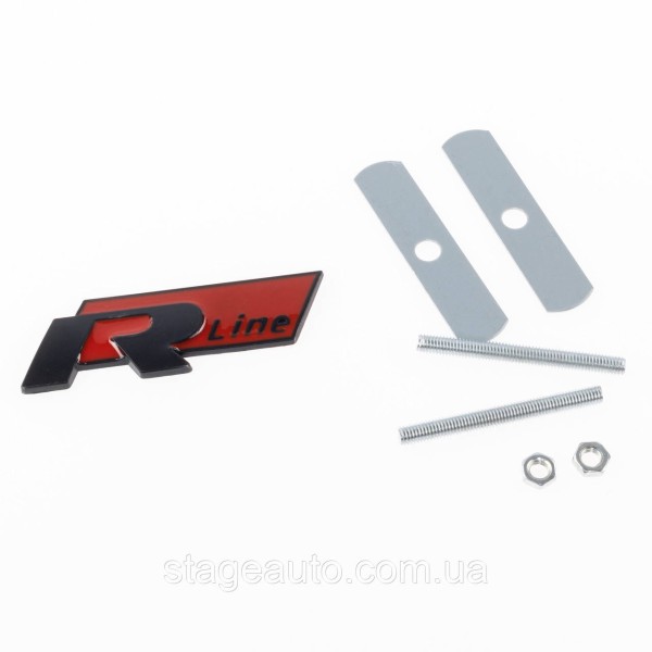 Emblem nameplate R line in the radiator grille VW Volkswagen Volkswagen badge R line red black