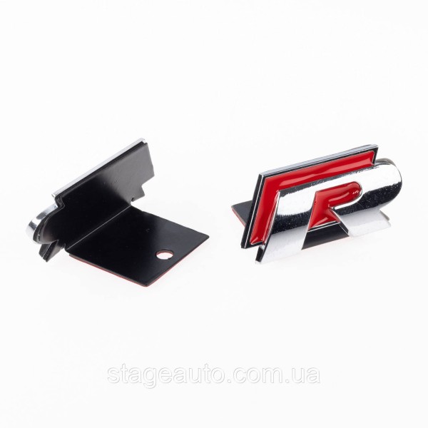 Emblem nameplate R line in the radiator grille VW Volkswagen Volkswagen badge R line chrome red