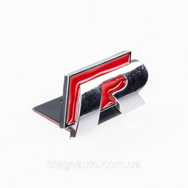 Emblem nameplate R line in the radiator grille VW Volkswagen Volkswagen badge R line chrome red