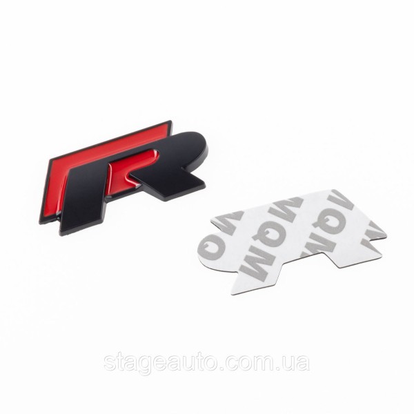 Emblem nameplate, inscription badge on the wing, trunk VW Volkswagen Volkswagen R line R line Red