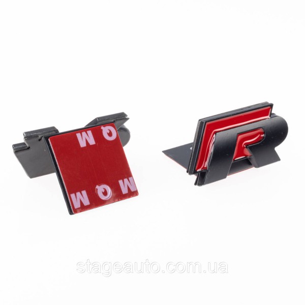 Emblem nameplate R line in the radiator grille VW Volkswagen Volkswagen badge R line red black