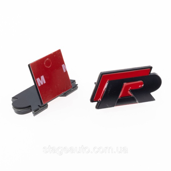 Emblem nameplate R line in the radiator grille VW Volkswagen Volkswagen badge R line red black