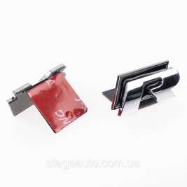 Emblem nameplate R line in the radiator grille VW Volkswagen Volkswagen badge R line chrome black