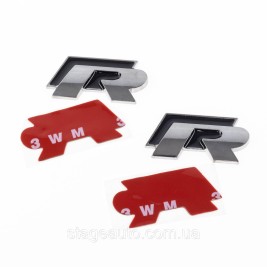 Emblem nameplate on wings, inscription badge Volkswagen Volkswagen R line R line Black pair