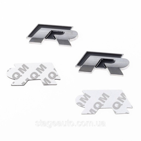 Emblem nameplate on wings, inscription badge Volkswagen Volkswagen R line R line Black pair