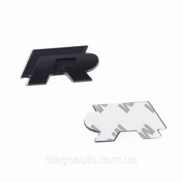 Emblem nameplate on wings, inscription badge Volkswagen Volkswagen R line R line Black matt