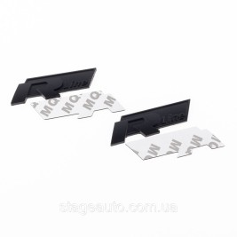 Emblem nameplate on wings, inscription badge Volkswagen Volkswagen R line R line Black matt