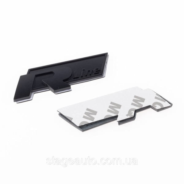 Emblem nameplate on wings, inscription badge Volkswagen Volkswagen R line R line Black matt