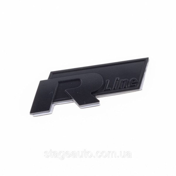 Emblem nameplate on wings, inscription badge Volkswagen Volkswagen R line R line Black matt