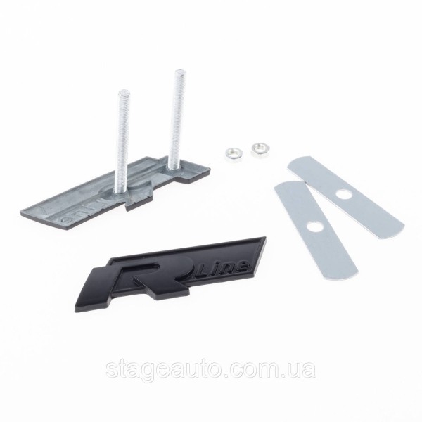 Emblem nameplate R line in the radiator grille VW Volkswagen Volkswagen badge R line black matt