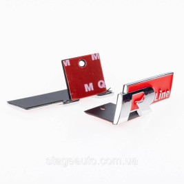 Emblem nameplate R line in the radiator grille VW Volkswagen Volkswagen badge R line chrome red