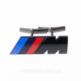 Metal emblem on the radiator grille M Power BMW Black 8.3 x 3.2 cm