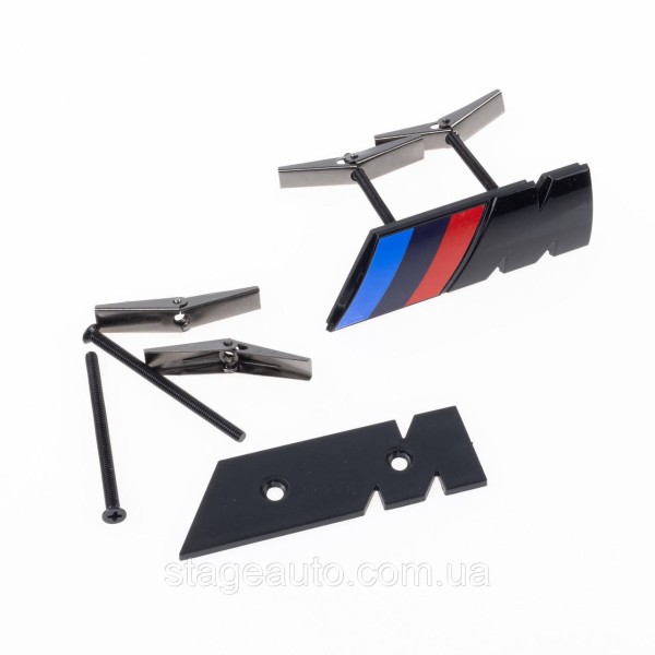 Metal emblem on the radiator grille M Power BMW Black 8.3 x 3.2 cm