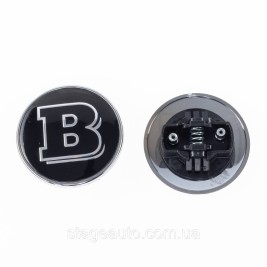 Emblem in the hood Mercedes Benz BRABUS, badge on the hood Mercedes BRABUS 57 mm Black