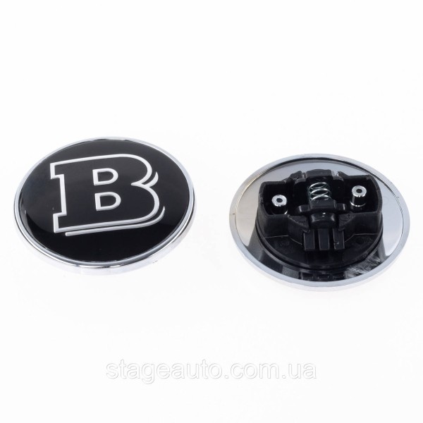 Emblem in the hood Mercedes Benz BRABUS, badge on the hood Mercedes BRABUS 57 mm Black