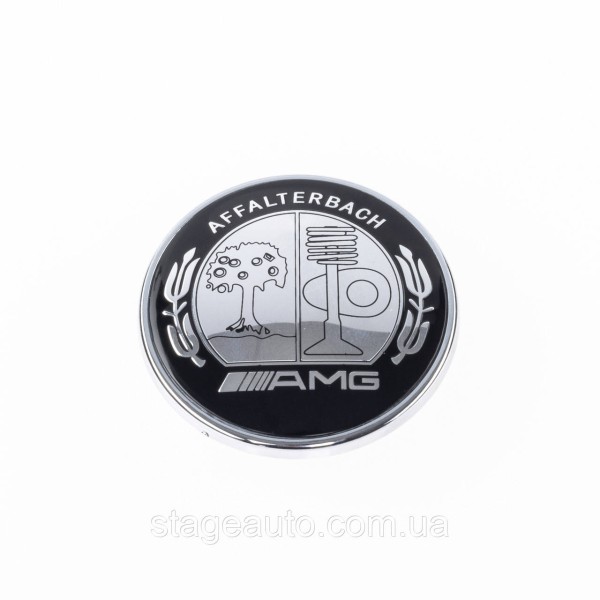 Emblem in the hood Mercedes Benz AMG, badge on the hood Mercedes AMG 57 mm