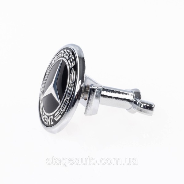 Emblem in the hood Mercedes Benz, badge on the hood Mercedes 45 mm Black W205, W213, C238