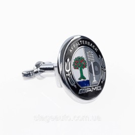 Emblem in the hood Mercedes Benz AMG, badge on the hood Mercedes AMG 45 mm W205, W213, C238
