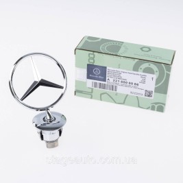 Emblem sight Mercedes badge in the hood Mercedes A2108800186 chrome