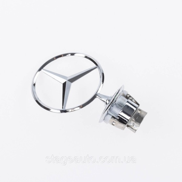 Emblem sight Mercedes badge in the hood Mercedes A2108800186 Chrome, Black rim