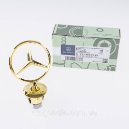 Emblem sight Mercedes badge in the hood Mercedes A2108800186 gold