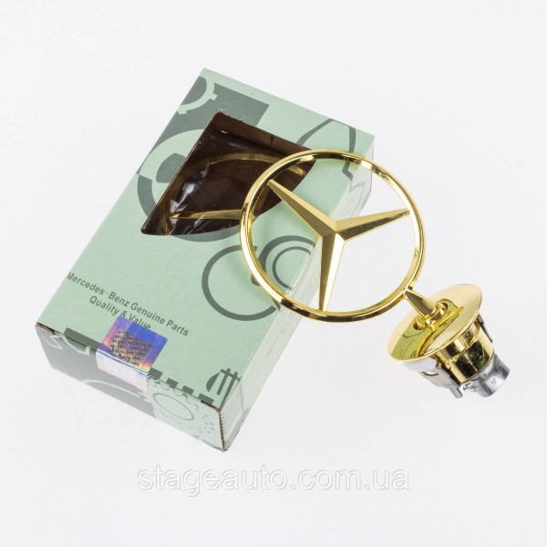 Emblem sight Mercedes badge in the hood Mercedes A2108800186 gold