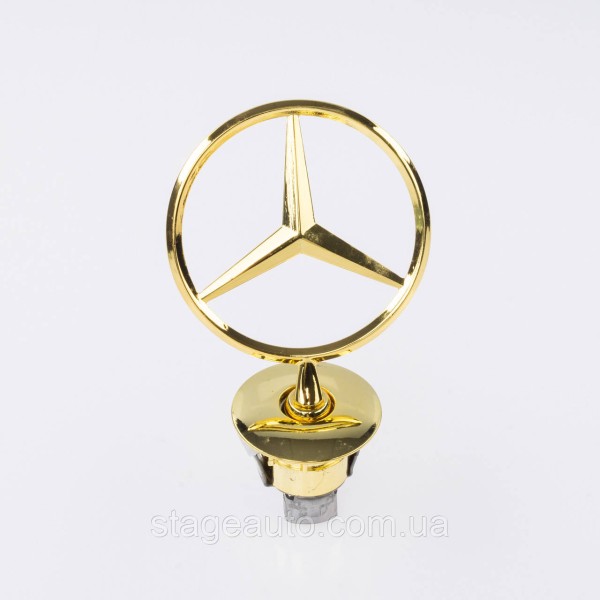Emblem sight Mercedes badge in the hood Mercedes A2108800186 gold