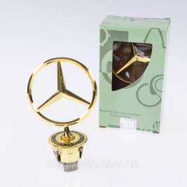 Emblem sight Mercedes badge in the hood Mercedes A2108800186 gold