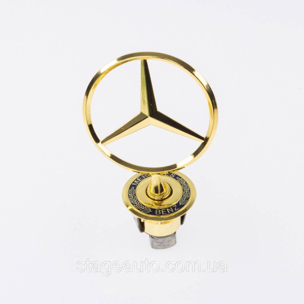 Emblem sight Mercedes badge in the hood Mercedes A2108800186 gold