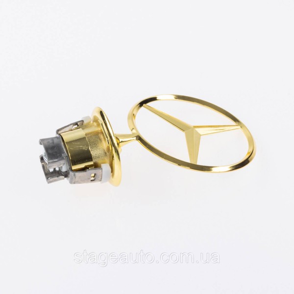 Emblem sight Mercedes badge in the hood Mercedes A2108800186 gold