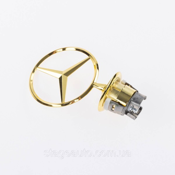 Emblem sight Mercedes badge in the hood Mercedes A2108800186 gold