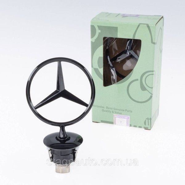 Emblem sight Mercedes badge in the hood Mercedes A2108800186 black glossy