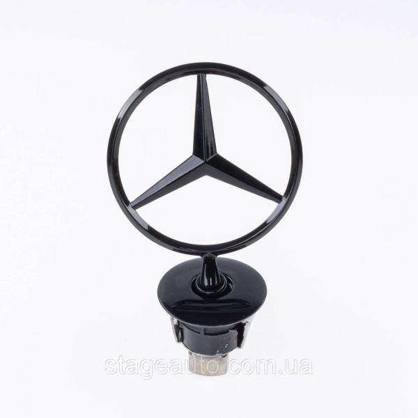 Emblem sight Mercedes badge in the hood Mercedes A2108800186 black glossy