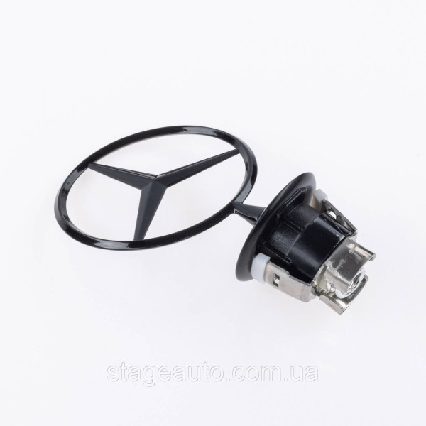 Emblem sight Mercedes badge in the hood Mercedes A2108800186 black glossy