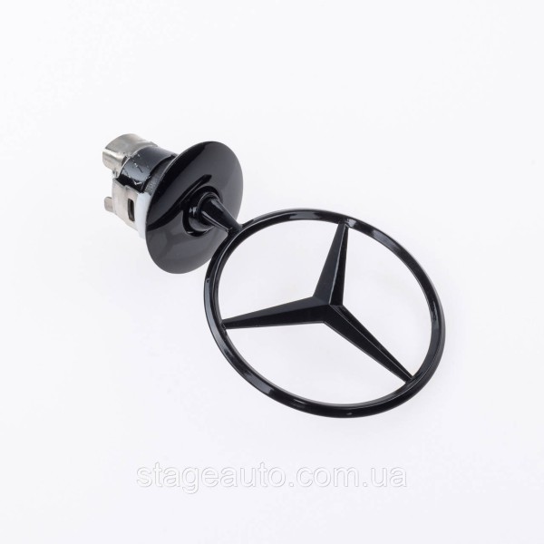 Emblem sight Mercedes badge in the hood Mercedes A2108800186 black glossy
