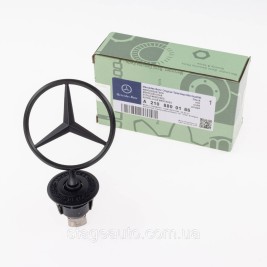 Emblem sight Mercedes badge in the hood Mercedes A2108800186 black matte