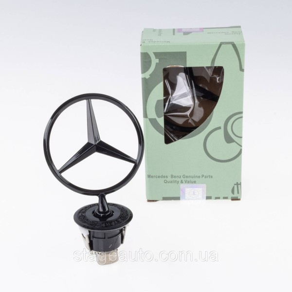 Emblem sight Mercedes badge in the hood Mercedes A2108800186 black glossy