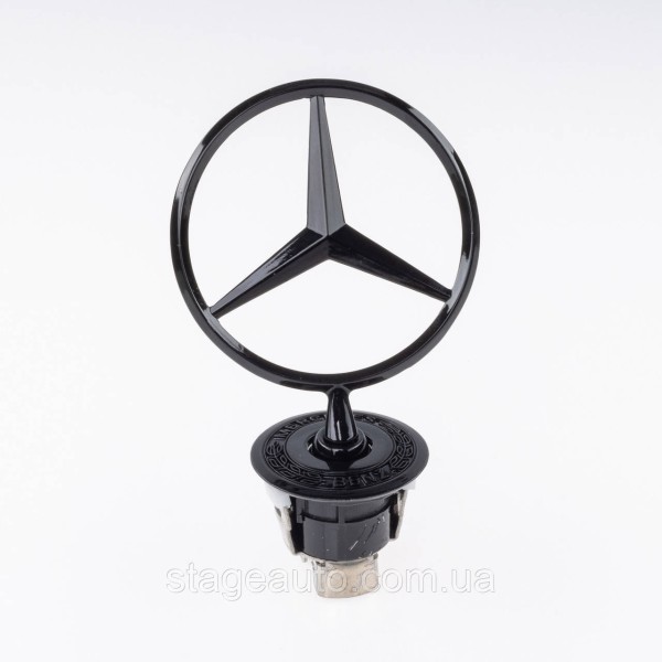 Emblem sight Mercedes badge in the hood Mercedes A2108800186 black glossy