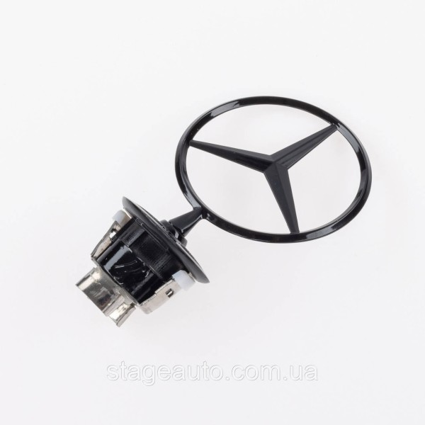 Emblem sight Mercedes badge in the hood Mercedes A2108800186 black glossy