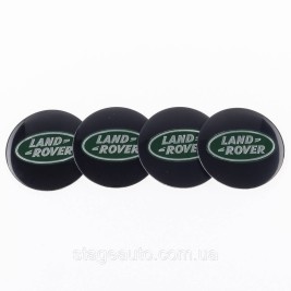 Наклеювання на ковпачки заглушки в диски Land Rover Ленд Ровер 56 мм Чорні 4 шт