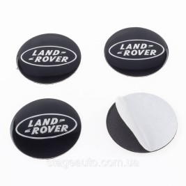 Наклеювання на ковпачки заглушки в диски Land Rover Ленд Ровер 56 мм Чорні 4 шт