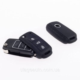 Силіконовий чохол для ключа VW Golf 4 5 6 7 Bora Jetta POLO MK4 MK6 Passat B5 B6 Чорний Фольксваген