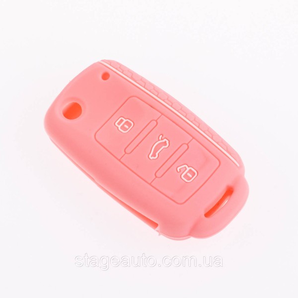 Silicone Key Case for VW Golf 4 5 6 7 Bora Jetta POLO MK4 MK6 Passat B5 B6 Pink Volkswagen