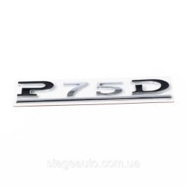 Emblem P75D Tesla inscription letters Nameplate Tesla P75D chrome + black on the trunk