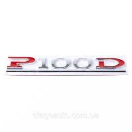 Emblem P100D Tesla inscription letters Tesla nameplate P100D chrome + red on the trunk