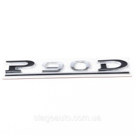 Emblem P90D Tesla inscription letters Nameplate Tesla P90D chrome + black on the trunk