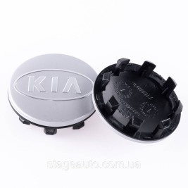 Ковпачки заглушки в литі диски KIA (КІА) 58 мм Лого Овал Сріблясті 52960-2F000