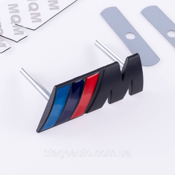 Metal emblem on the radiator grille M Power BMW Black 8.3 x 3.2 cm