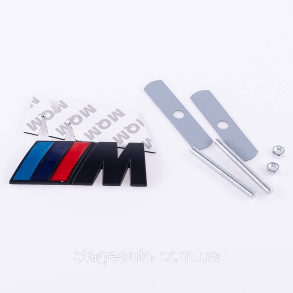 Metal emblem on the radiator grille M Power BMW Black 8.3 x 3.2 cm