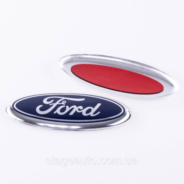 Emblem badge radiator grille, trunk Ford Ford 145 x 58 mm Blue